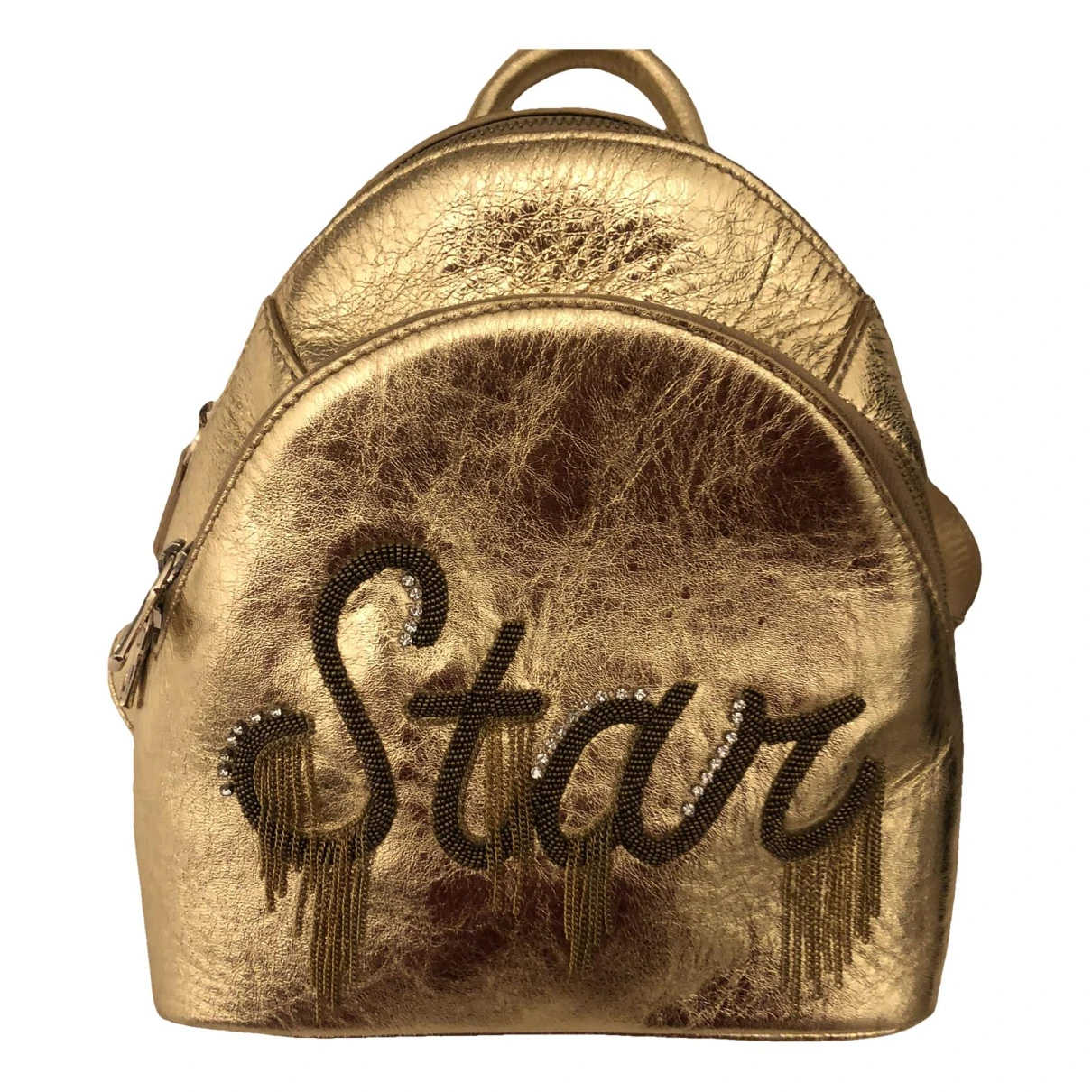 Pre-owned Patrizia Pepe Leather Backpack In Gold