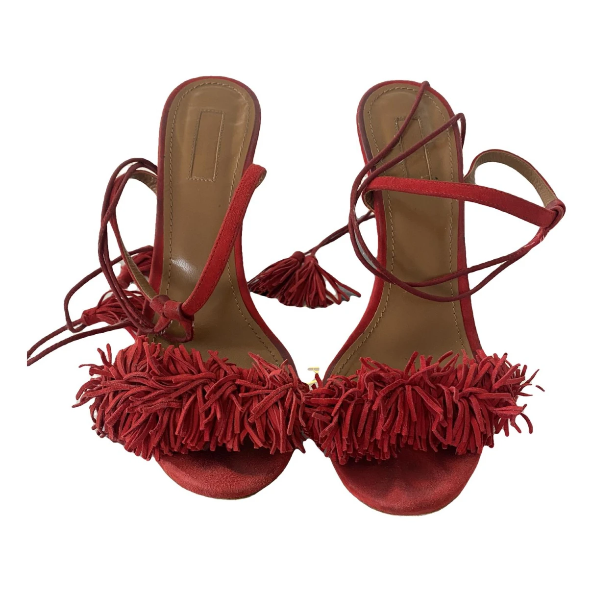 Pre-owned Aquazzura Lace Ups In Red