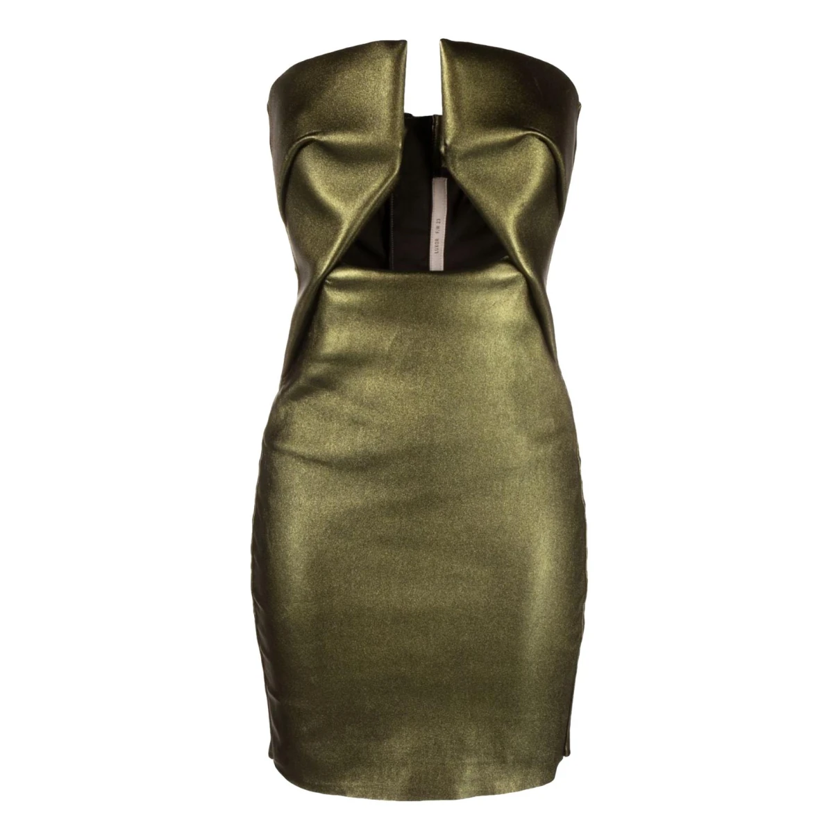 Pre-owned Rick Owens Leather Mid-length Dress In Green
