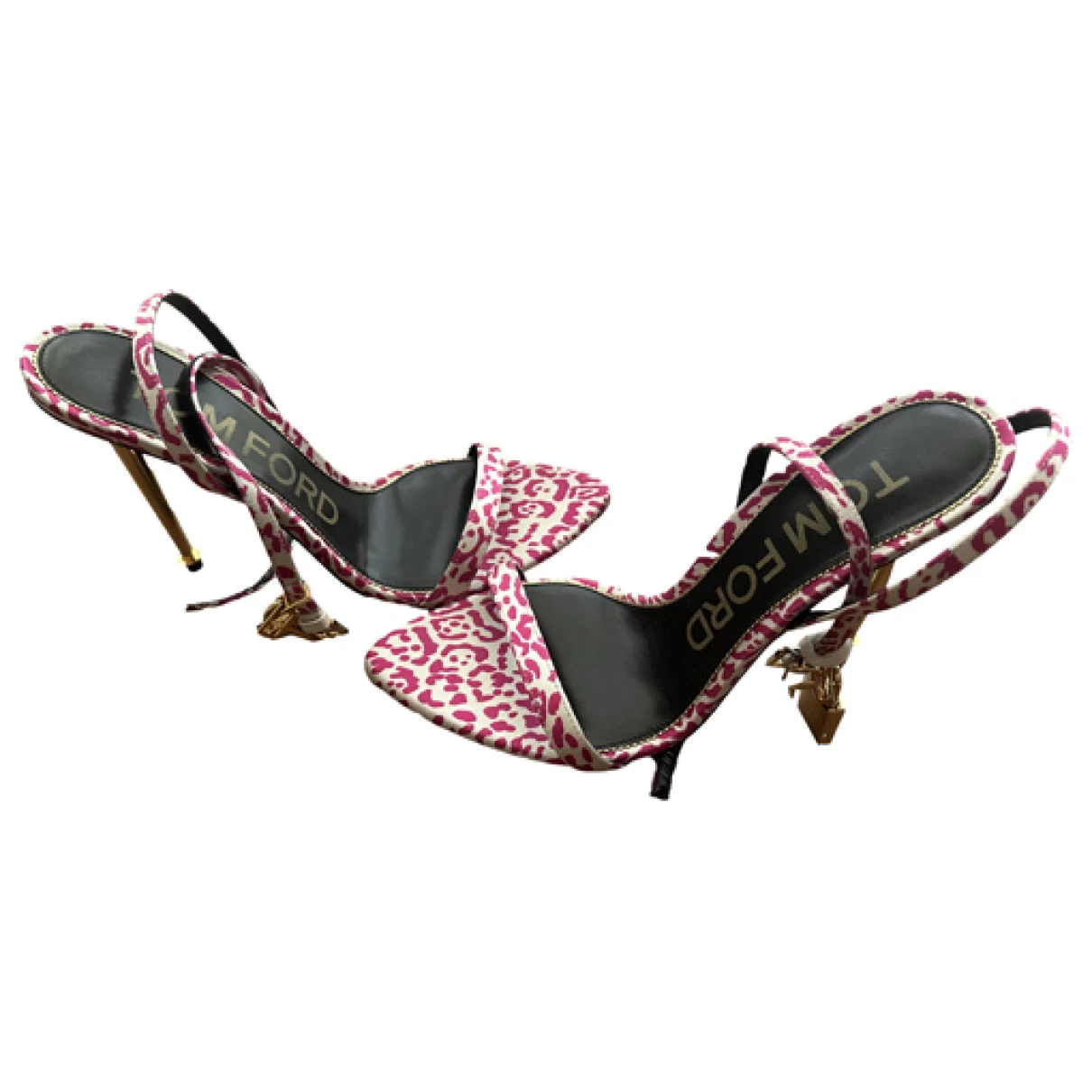 Pre-owned Tom Ford Padlock Cloth Sandal In Pink