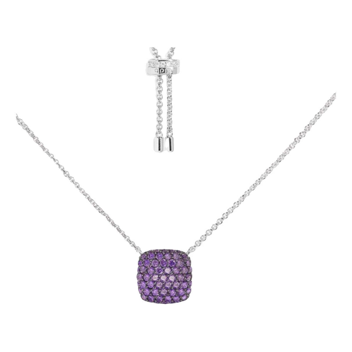 Pre-owned Apm Monaco Silver Necklace In Purple