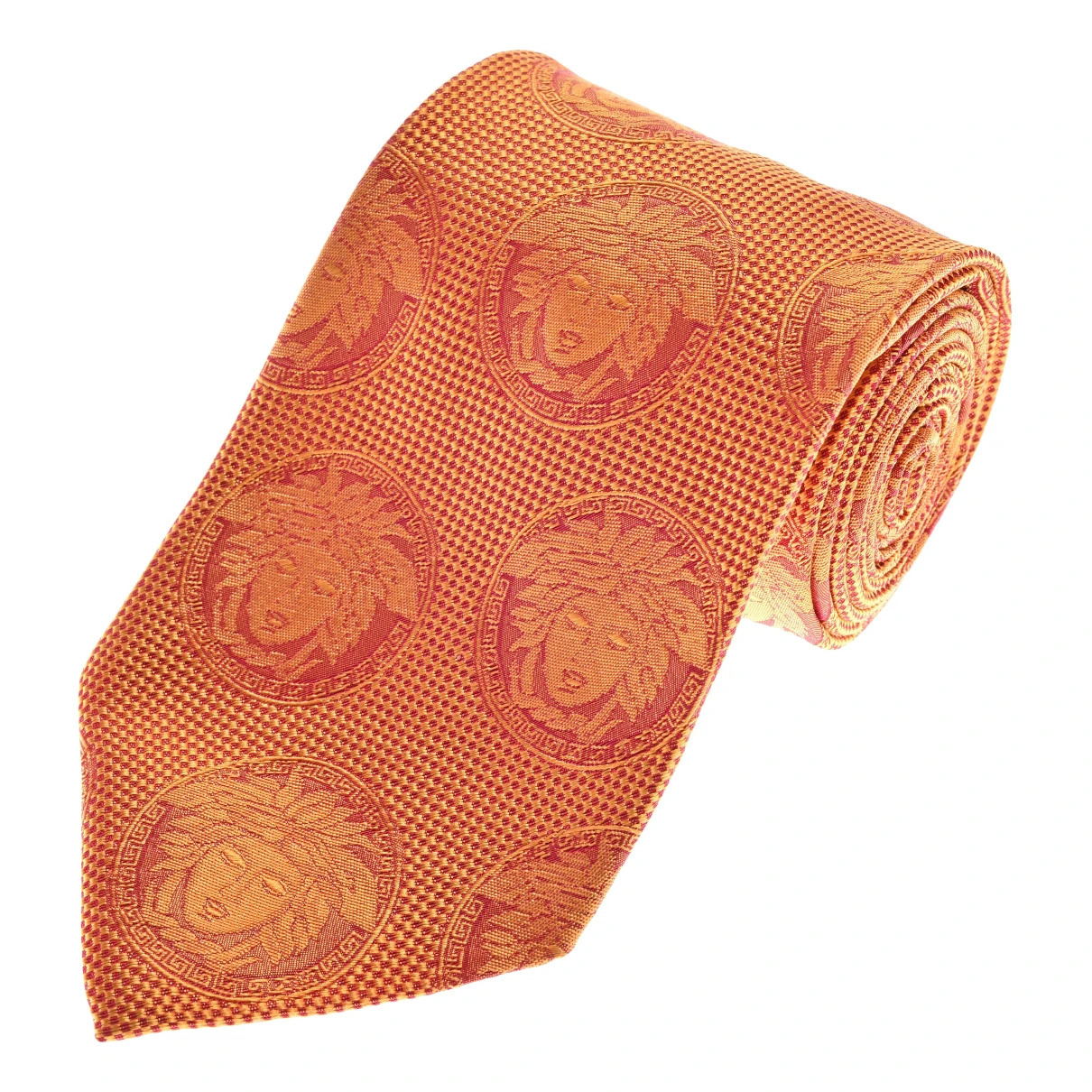 Pre-owned Versace Silk Tie In Orange