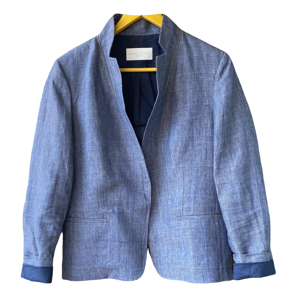 Pre-owned Fabiana Filippi Linen Jacket In Blue