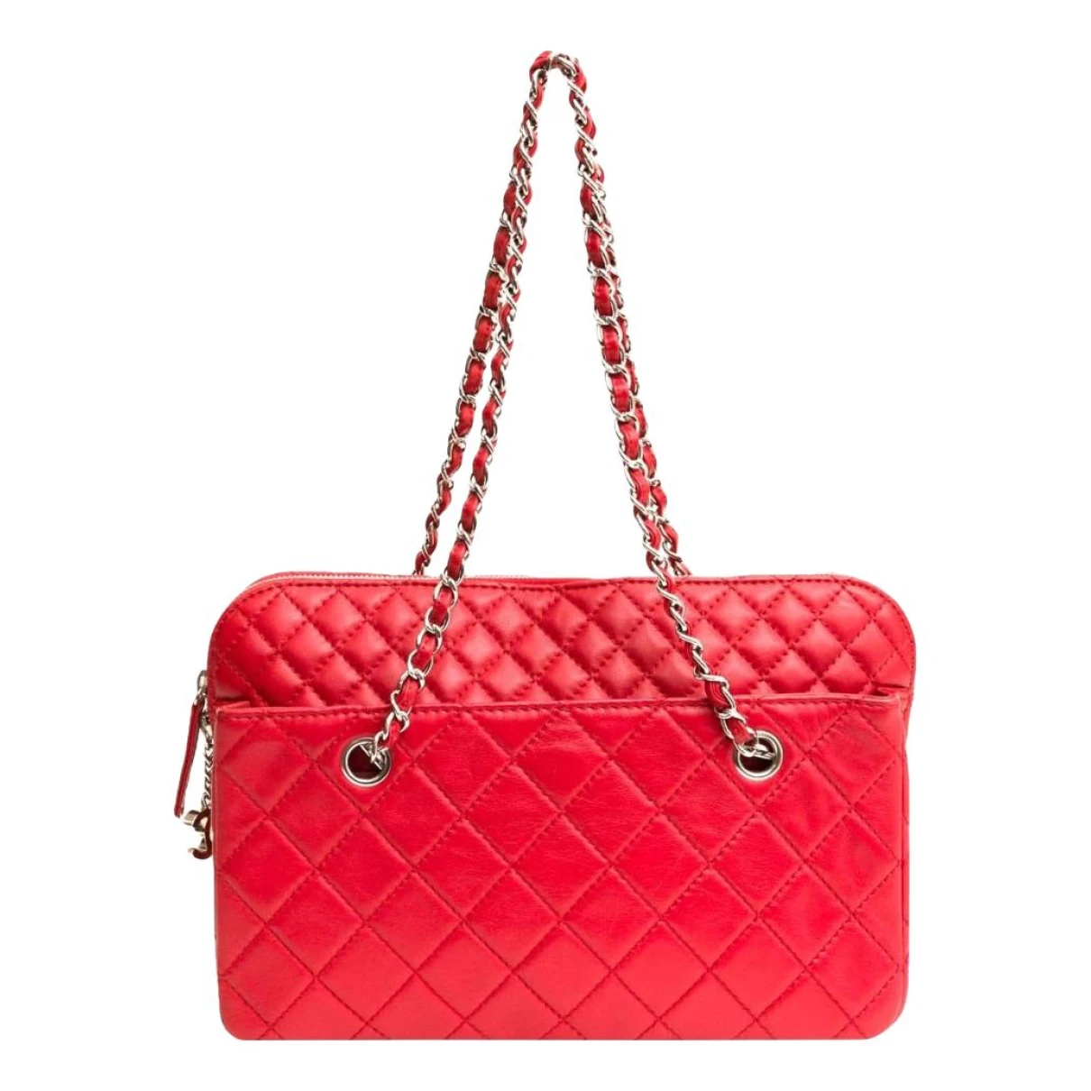 Pre-owned Chanel Camera Leather Handbag In Red