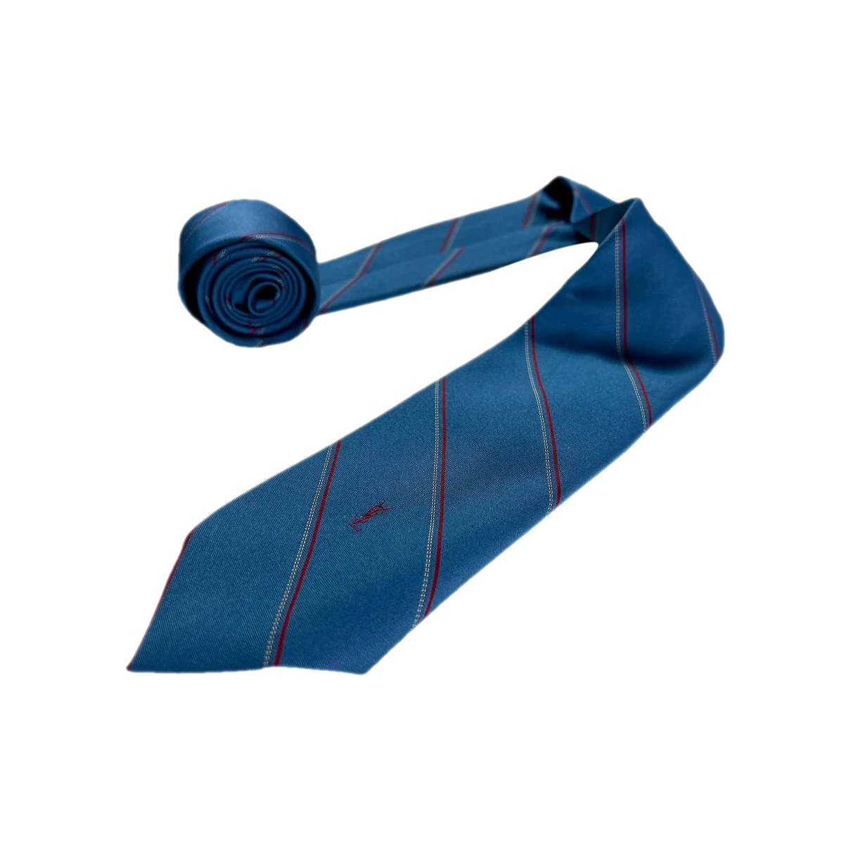 Pre-owned Saint Laurent Tie In Blue