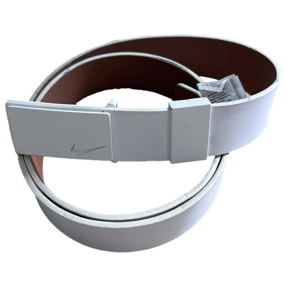 Pre-owned Nike Leather Belt In White