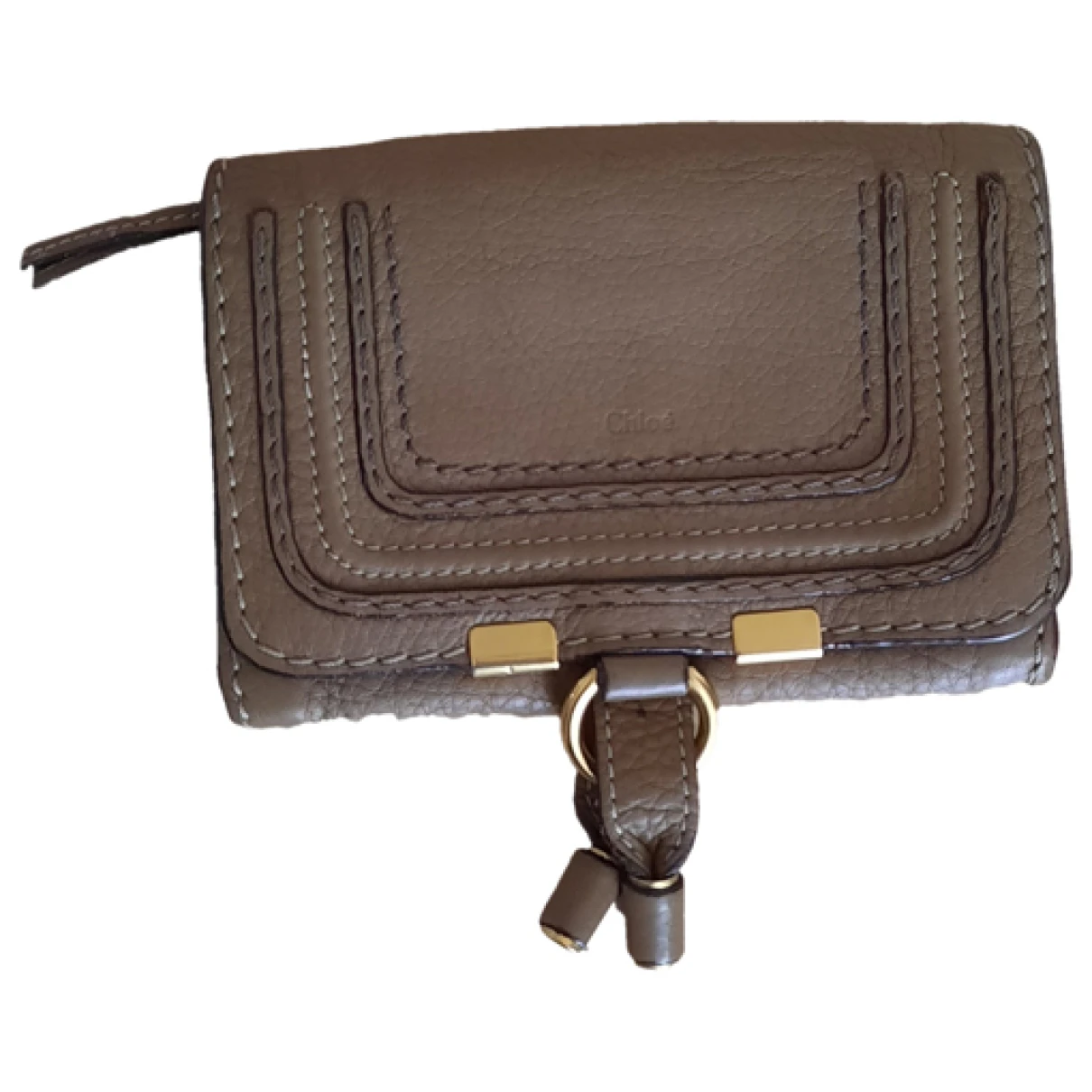 Pre-owned Chloé Marcie Leather Purse In Khaki