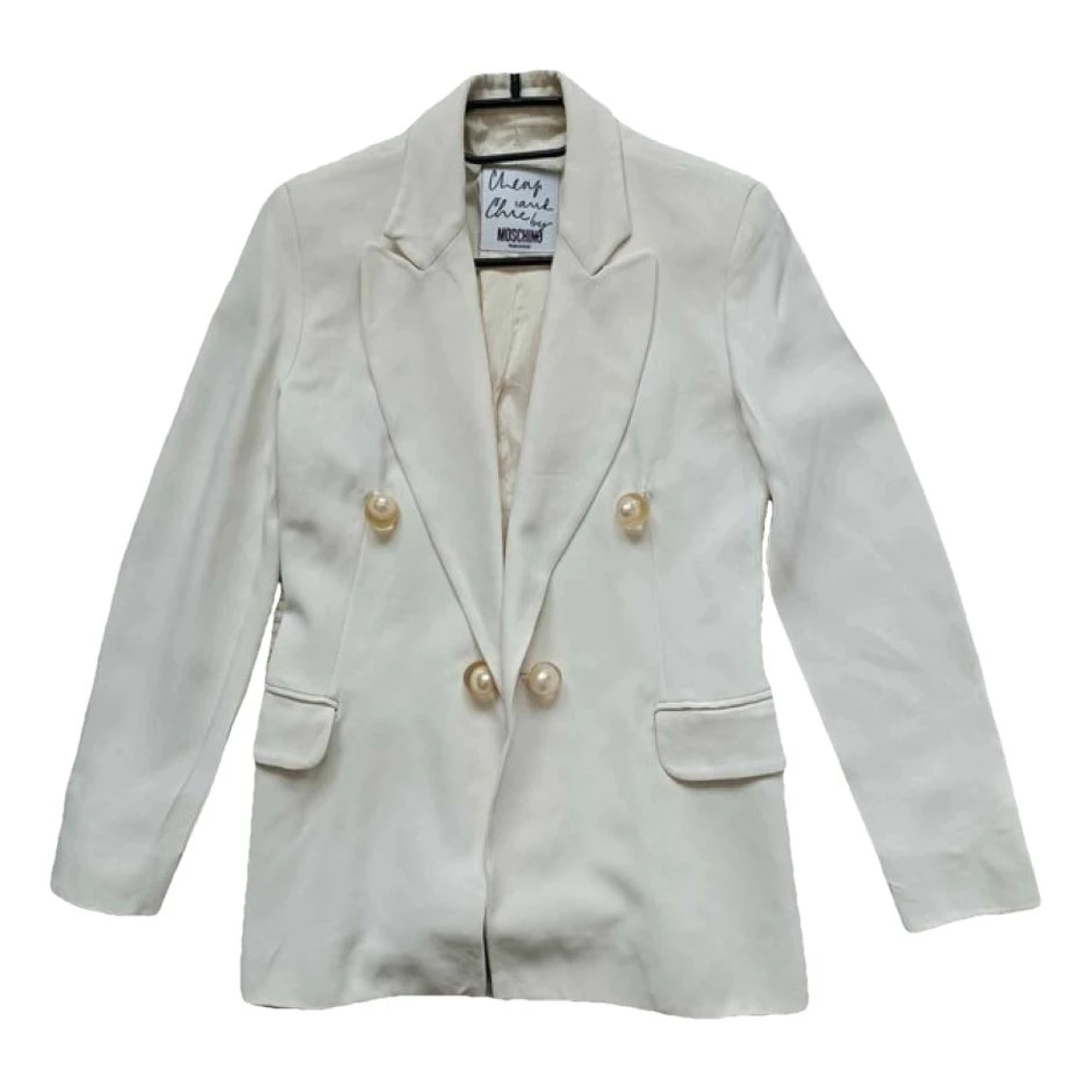 Pre-owned Moschino Cheap And Chic Silk Blazer In Beige