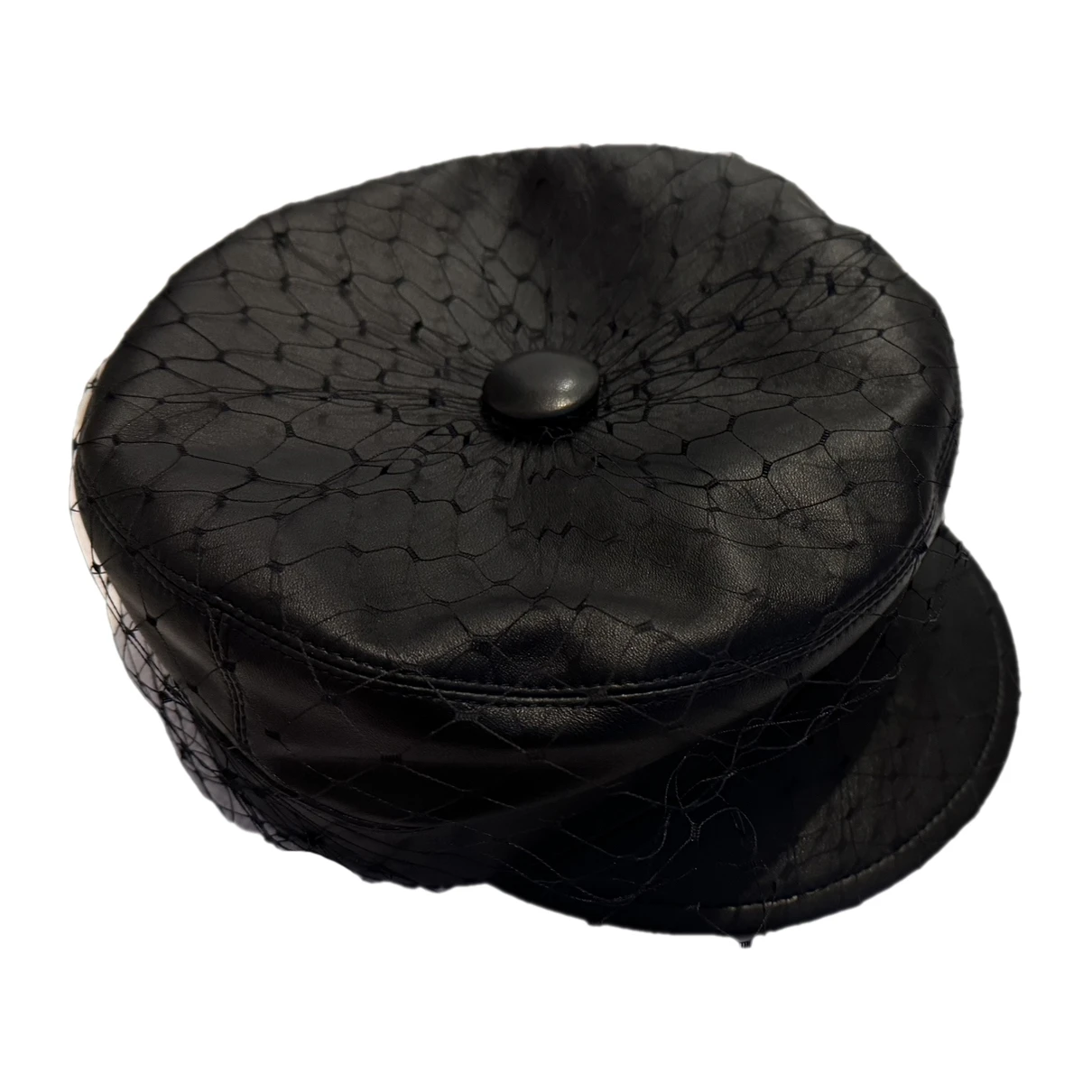Pre-owned Dior Leather Cap In Black