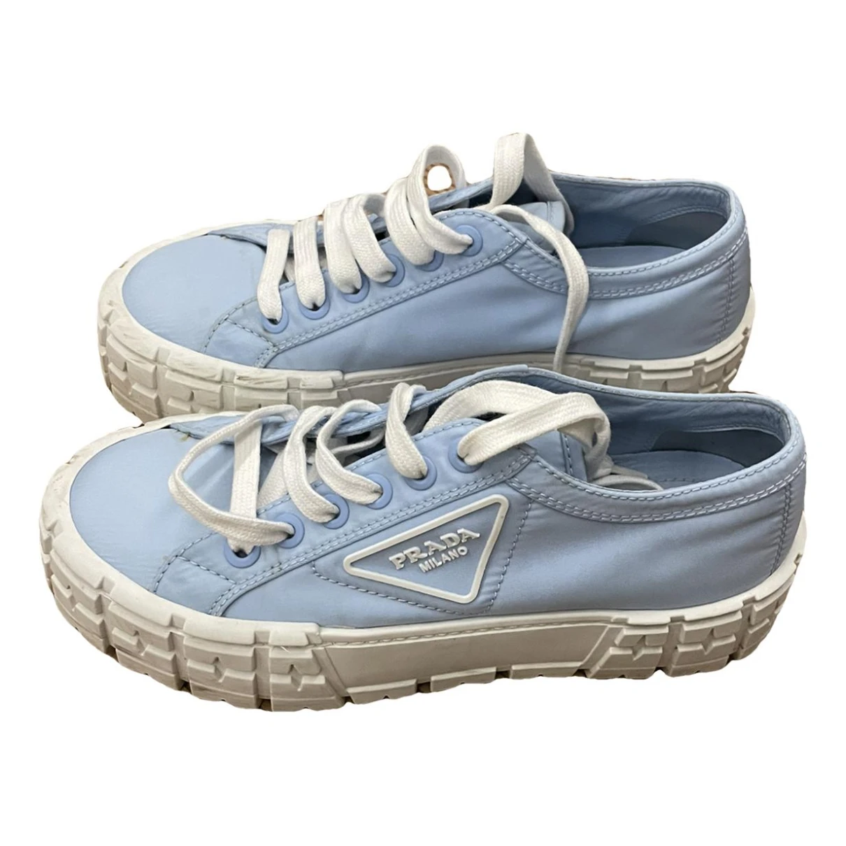 Pre-owned Prada Double Wheel Trainers In Blue