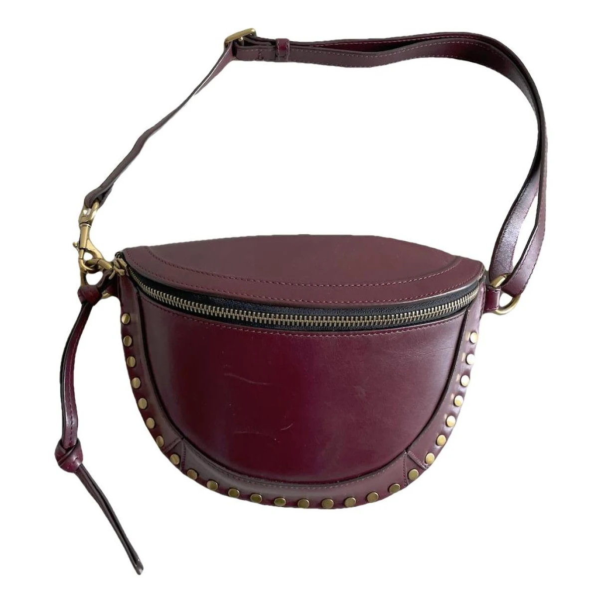 Pre-owned Isabel Marant Oksan Leather Handbag In Burgundy