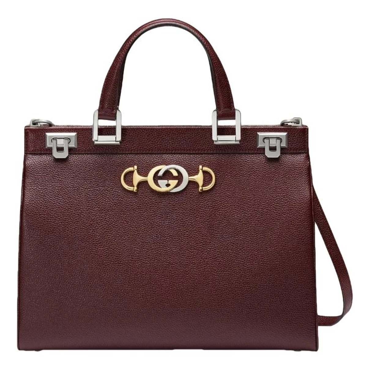 Pre-owned Gucci Zumi Leather Handbag In Burgundy