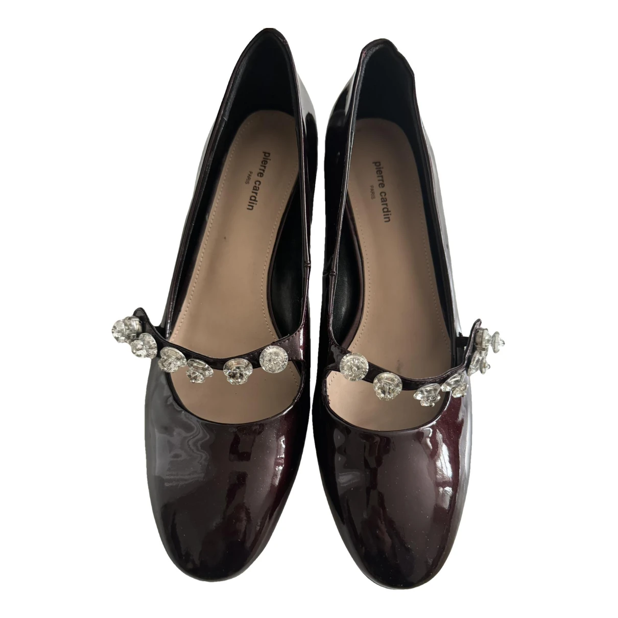 Pre-owned Pierre Cardin Patent Leather Heels In Burgundy