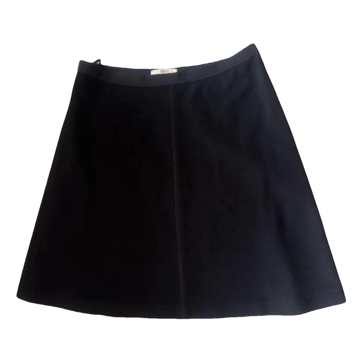Pre-owned Prada Wool Mini Skirt In Black