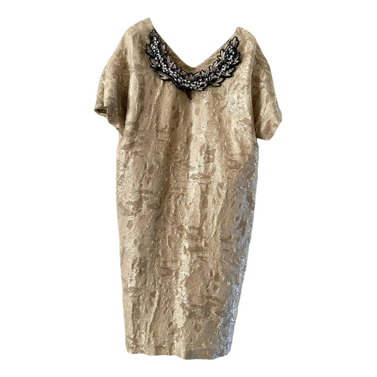 Pre-owned Prada Silk Mid-length Dress In Silver