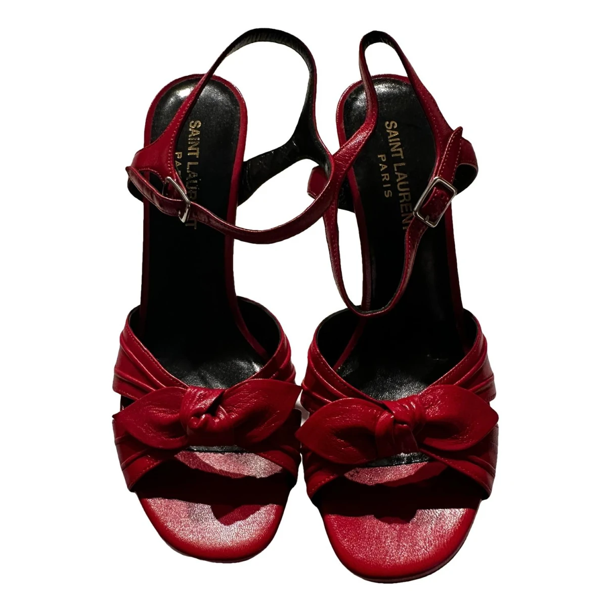 Pre-owned Saint Laurent Tribute Leather Sandals In Red