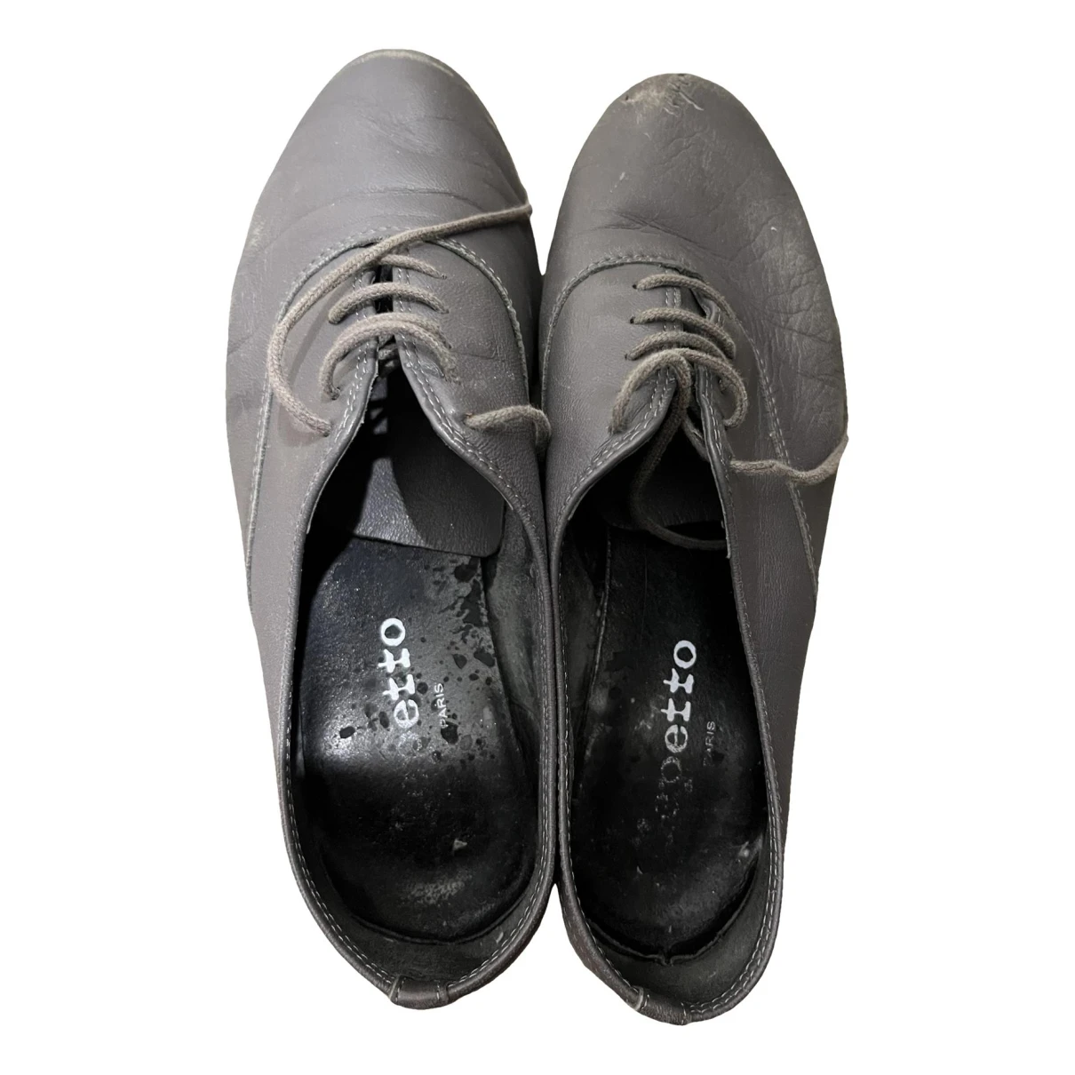 Pre-owned Repetto Leather Lace Ups In Grey