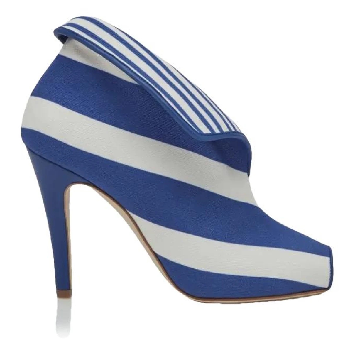 Pre-owned Manolo Blahnik Cloth Ankle Boots In Blue