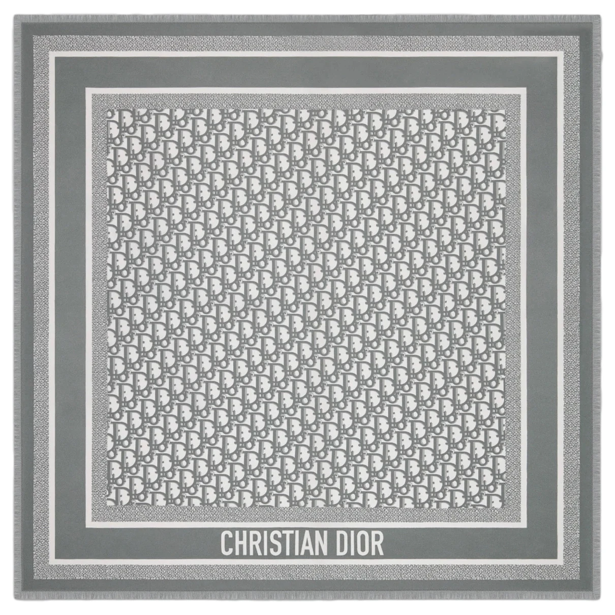 Pre-owned Dior Silk Scarf In Grey