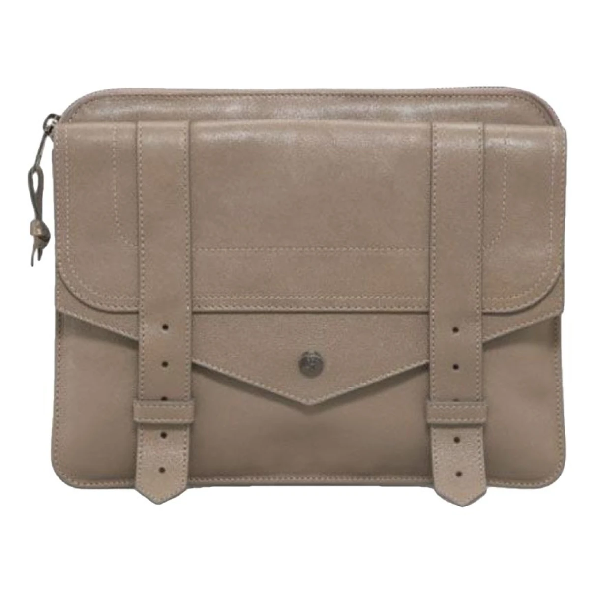 Pre-owned Proenza Schouler Leather Clutch Bag In Grey