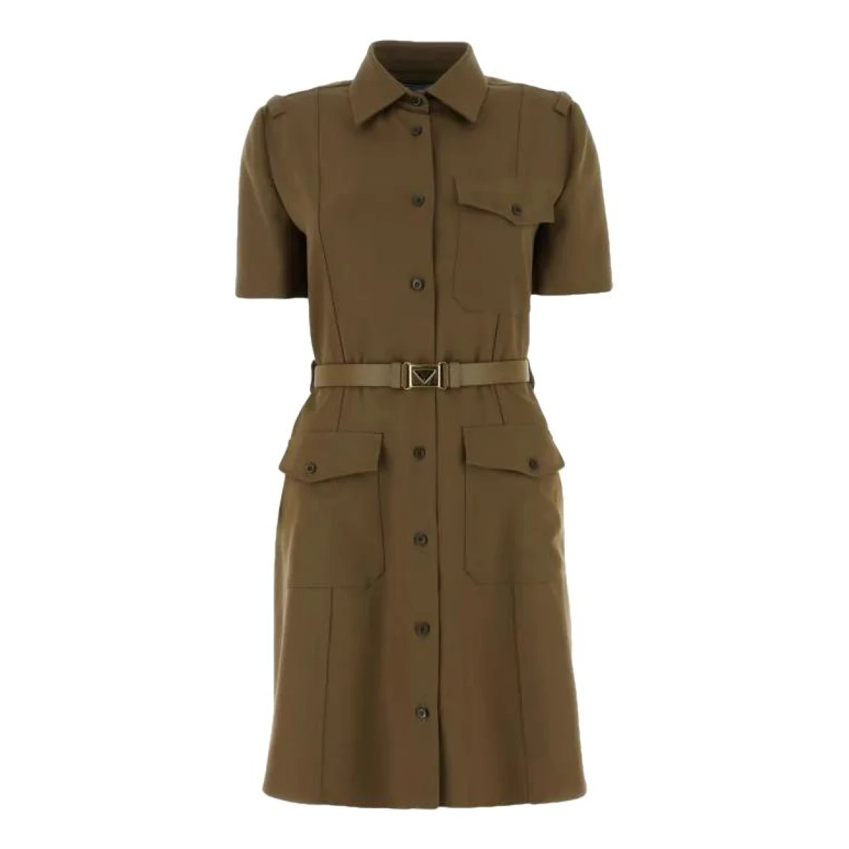 Pre-owned Prada Wool Mid-length Dress In Brown