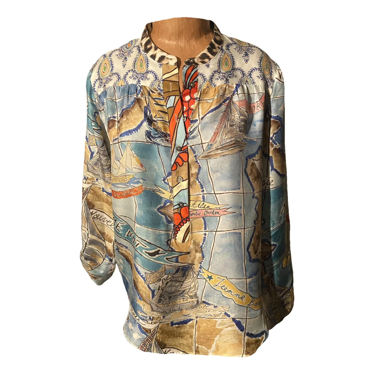Pre-owned La Prestic Ouiston Silk Tunic In Multicolour