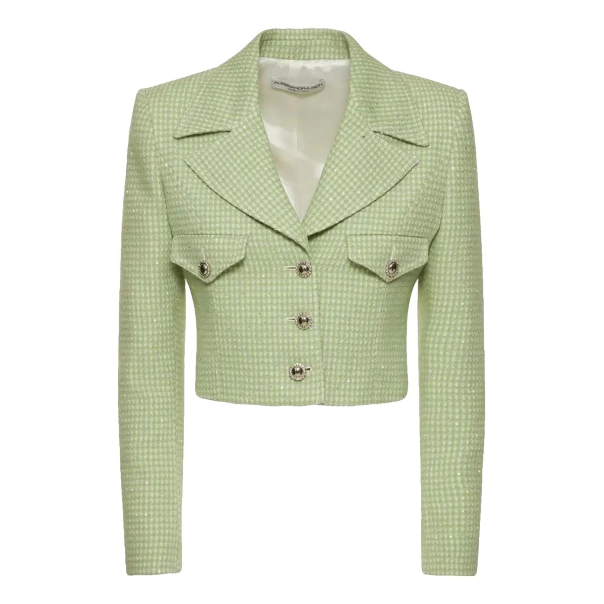 Pre-owned Alessandra Rich Tweed Blazer In Green