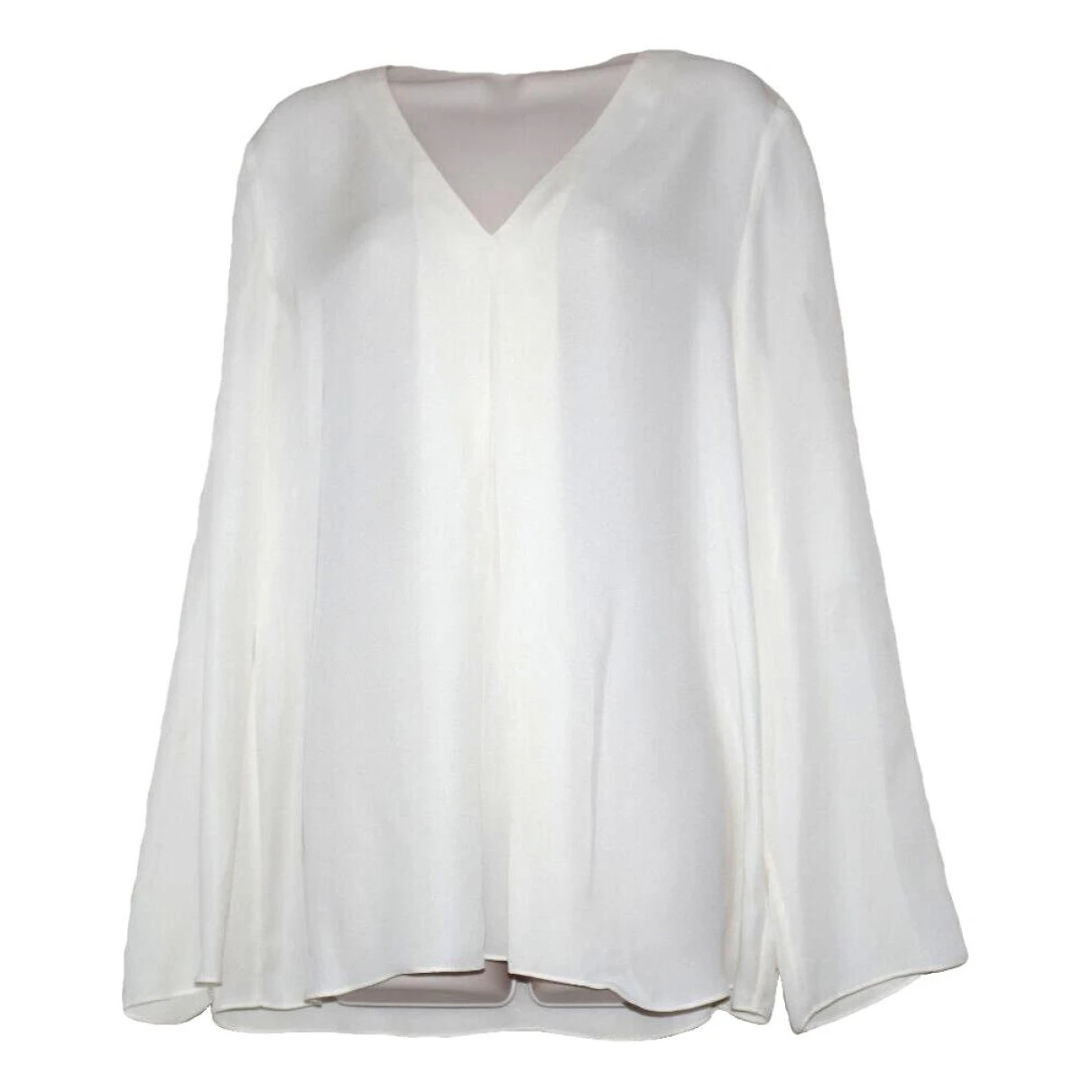 Pre-owned Theory Silk Blouse In White