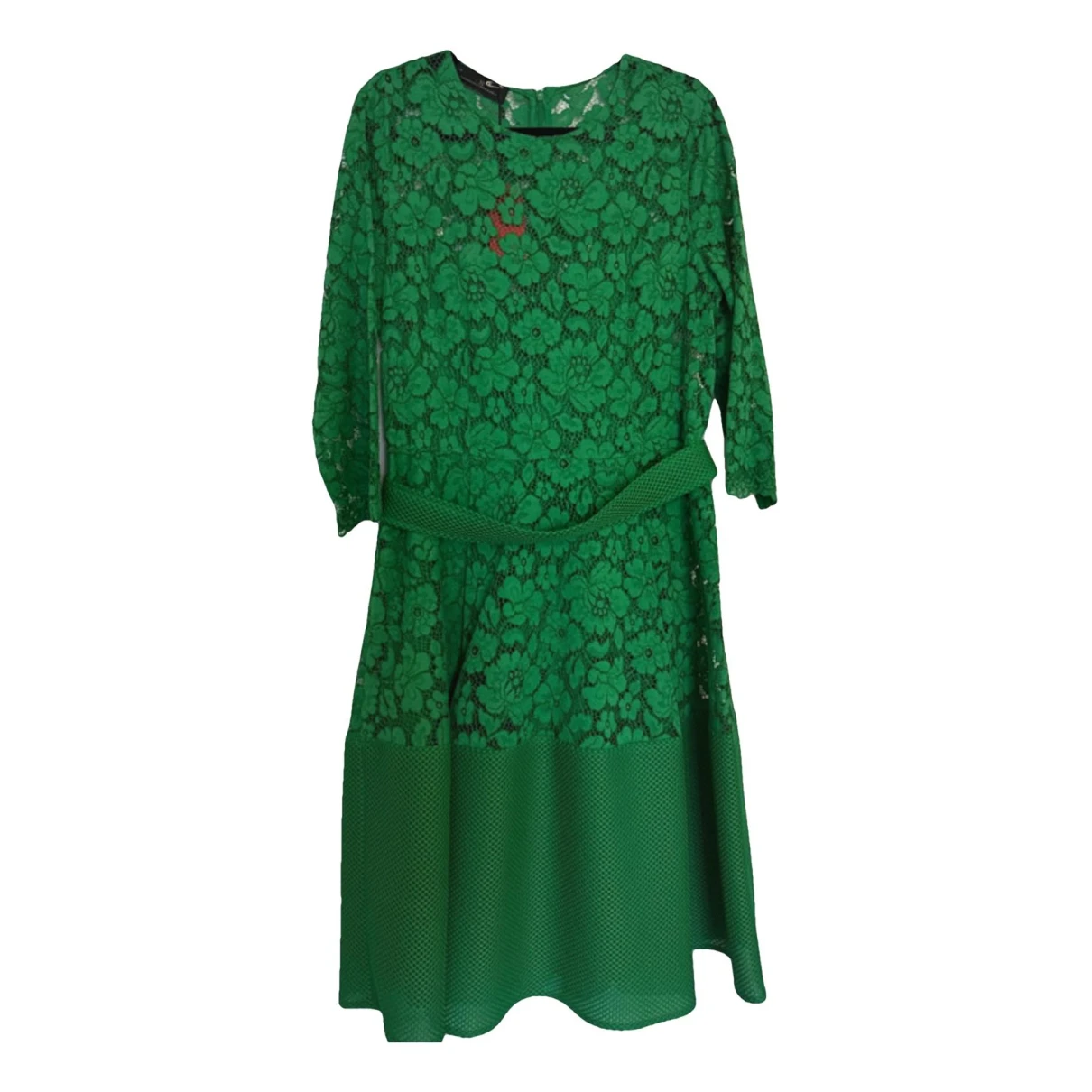 Pre-owned Carolina Herrera Lace Mid-length Dress In Green