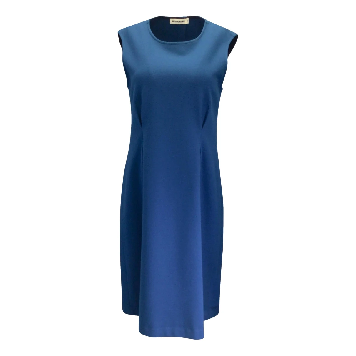 Pre-owned Jil Sander Wool Mid-length Dress In Blue