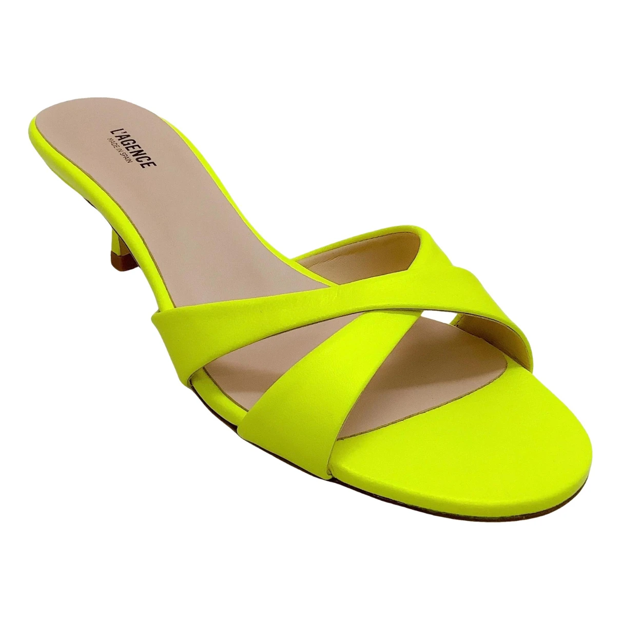 Pre-owned L Agence Leather Sandals In Yellow