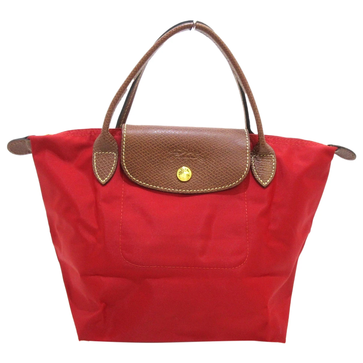 Pre-owned Longchamp Pliage Handbag In Red