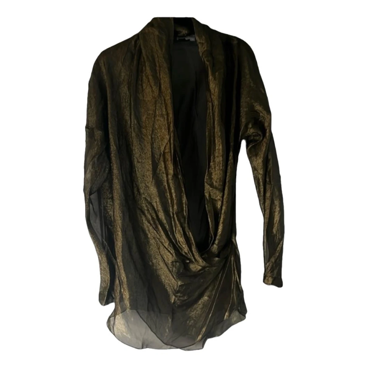 Pre-owned Bill Blass Silk Blouse In Gold