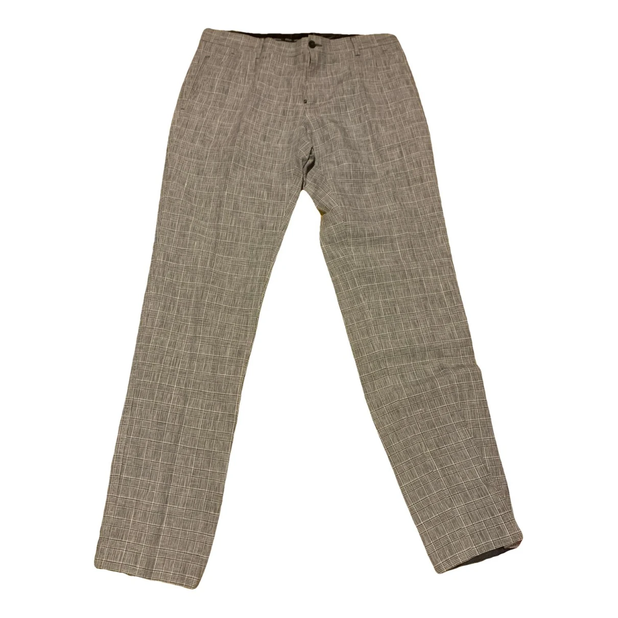 Pre-owned Dolce & Gabbana Linen Trousers In Grey