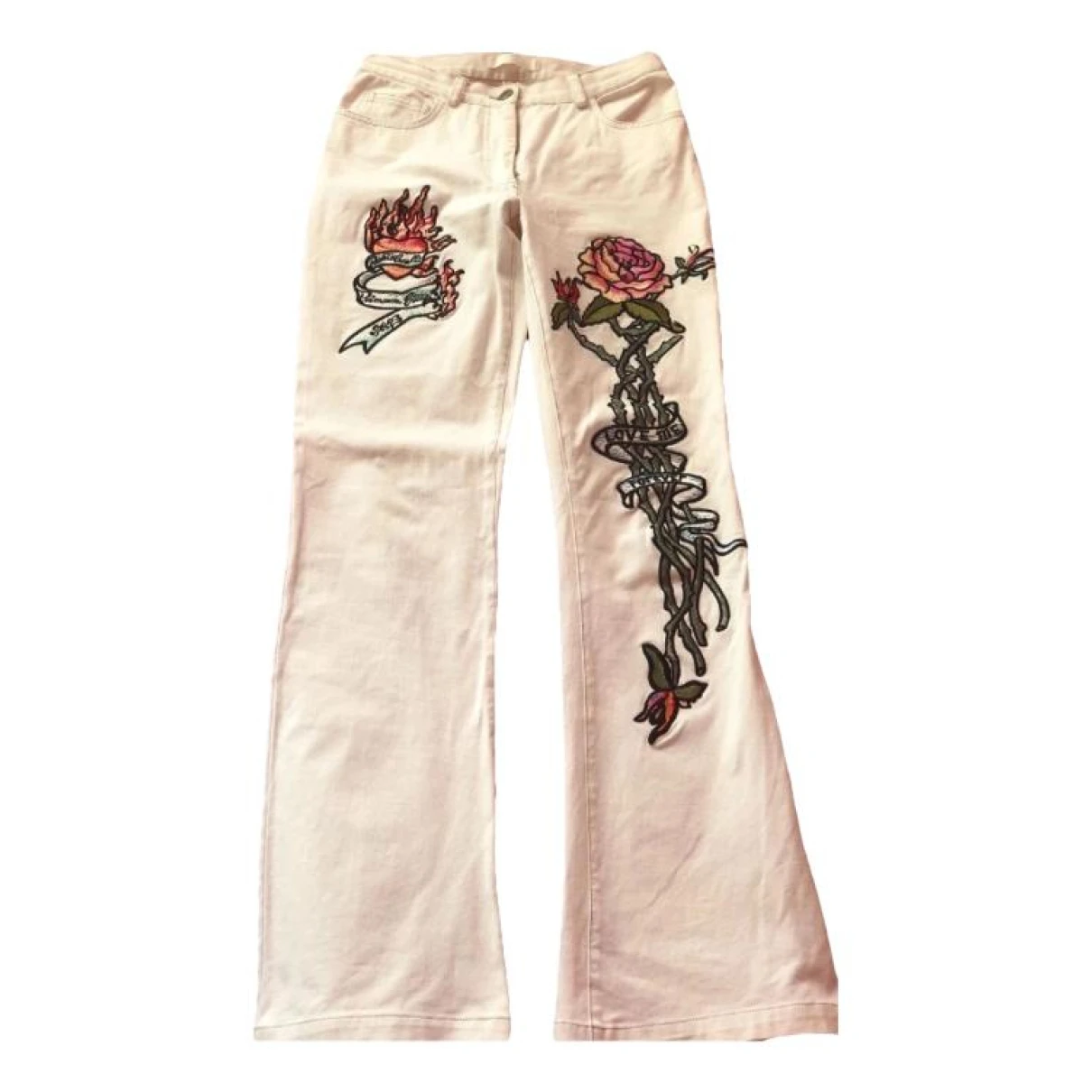 Pre-owned Roberto Cavalli Jeans In White