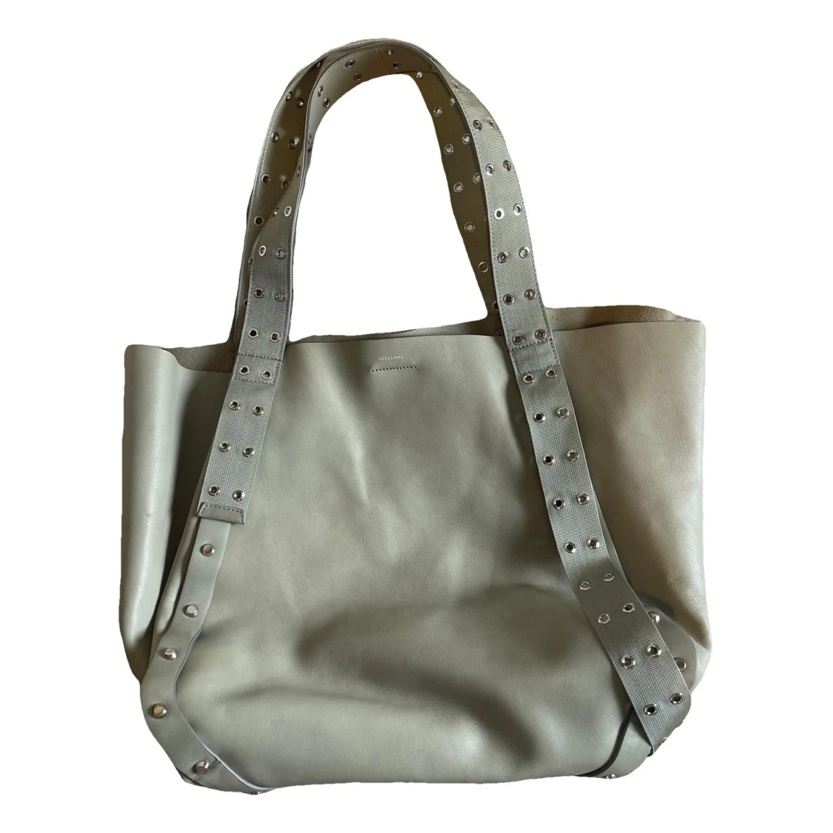 Pre-owned Allsaints Leather Tote In Grey
