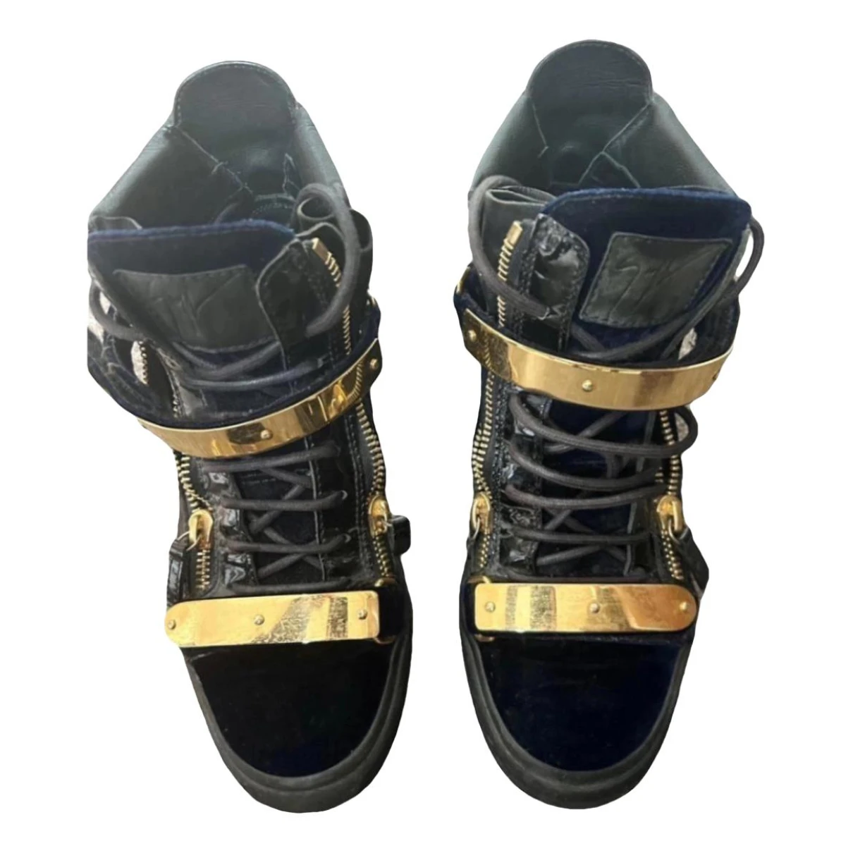 Pre-owned Giuseppe Zanotti Coby High Trainers In Blue