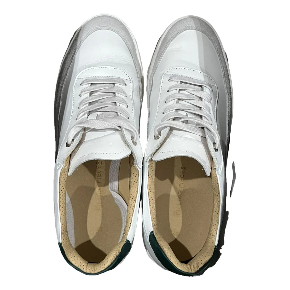 Pre-owned Filling Pieces Exotic Leathers Lace Ups In White