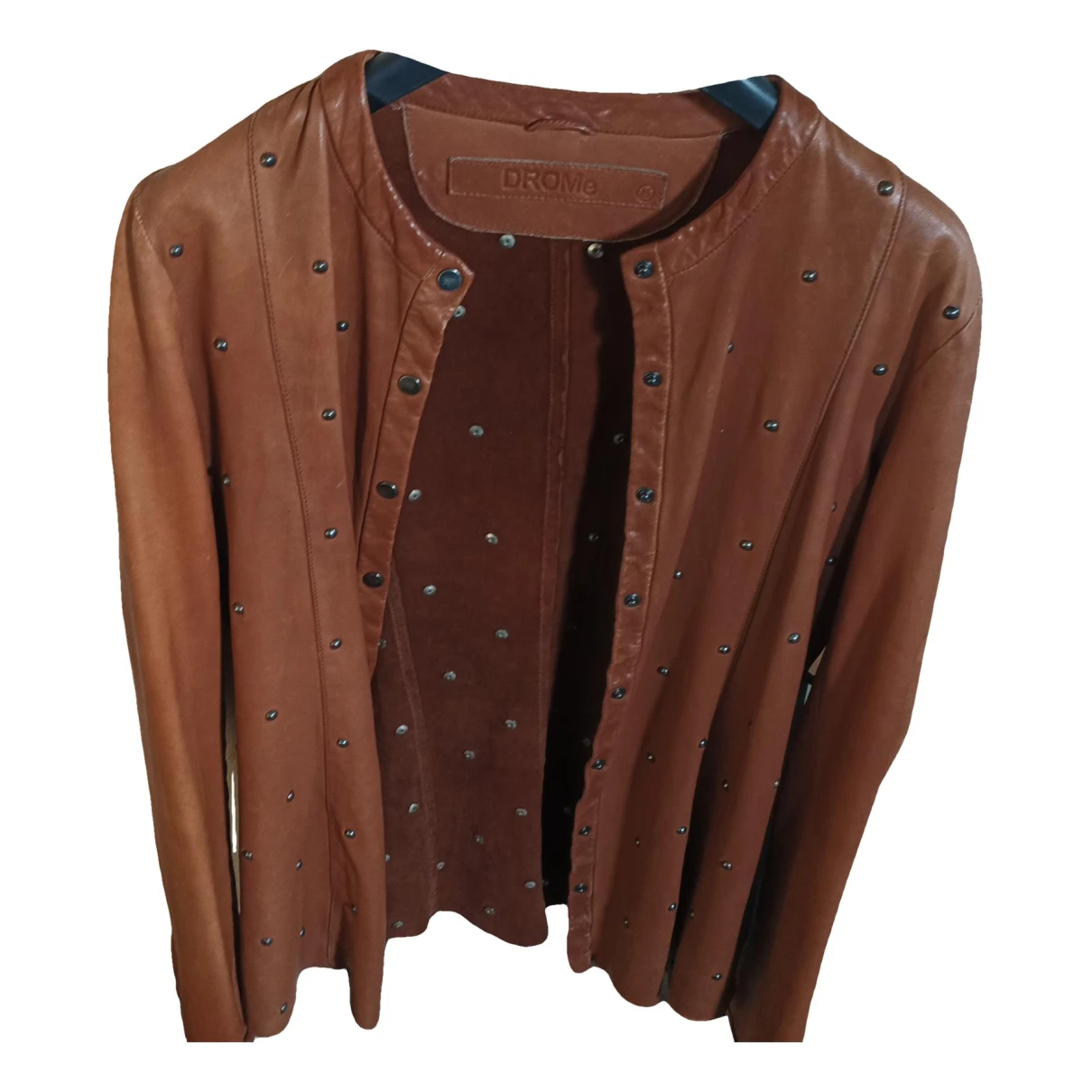 Pre-owned Drome Leather Biker Jacket In Brown