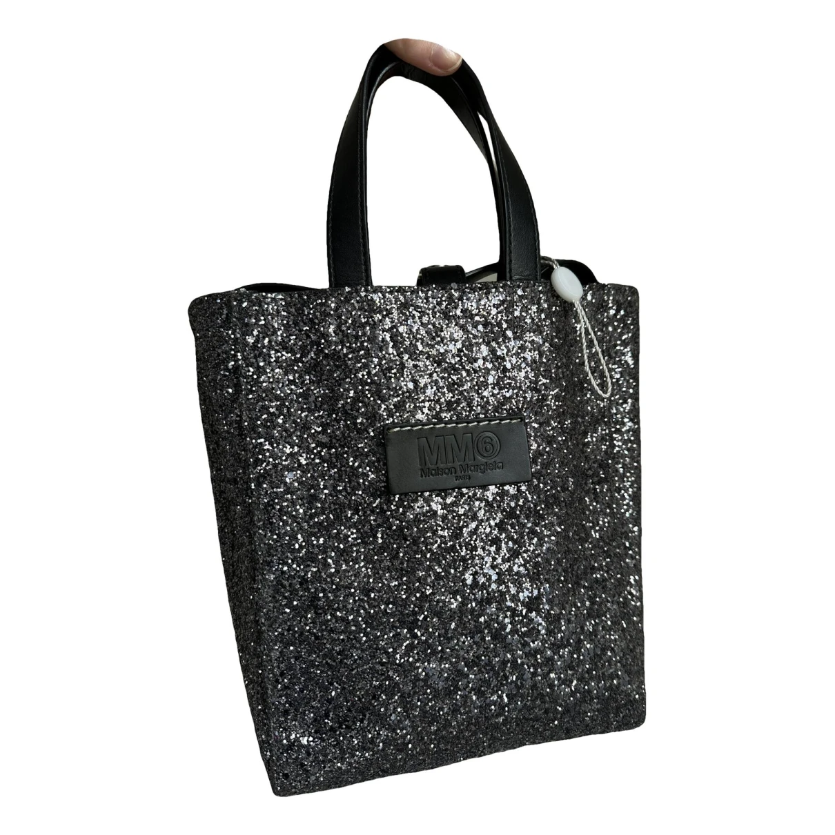 Pre-owned Maison Margiela 5ac Glitter Handbag In Silver