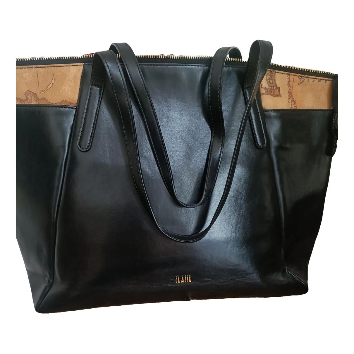 Pre-owned Alviero Martini Leather Handbag In Black