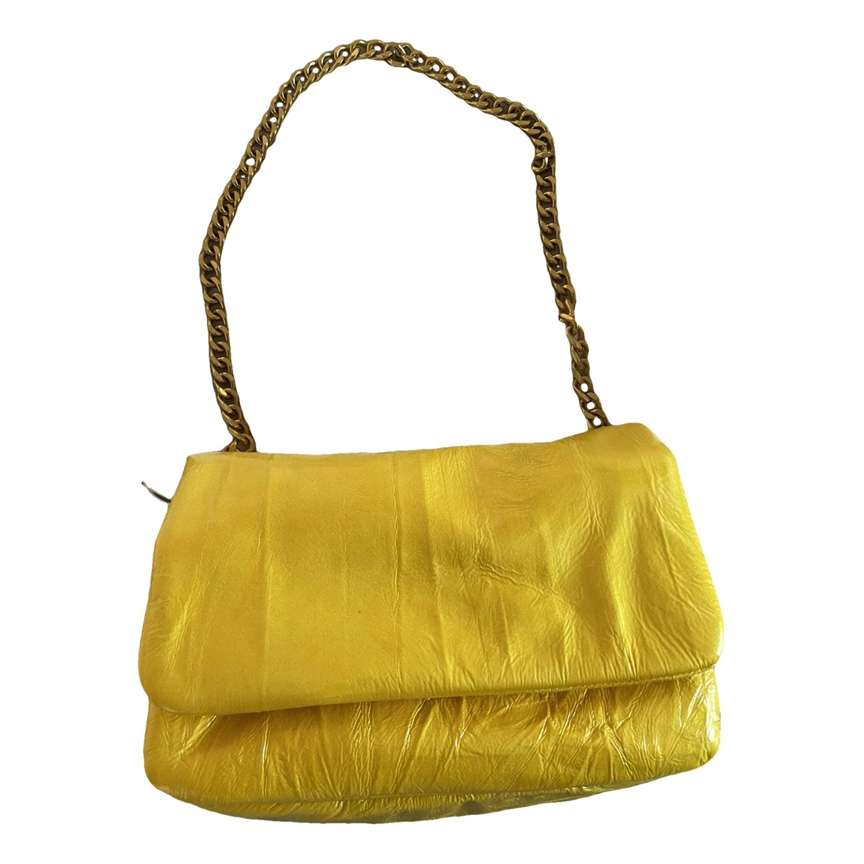 Pre-owned Essentiel Antwerp Vegan Leather Handbag In Yellow