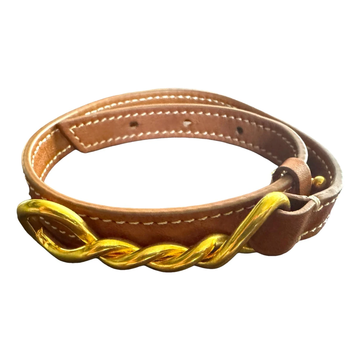 Pre-owned Celine Knot Leather Bracelet In Brown