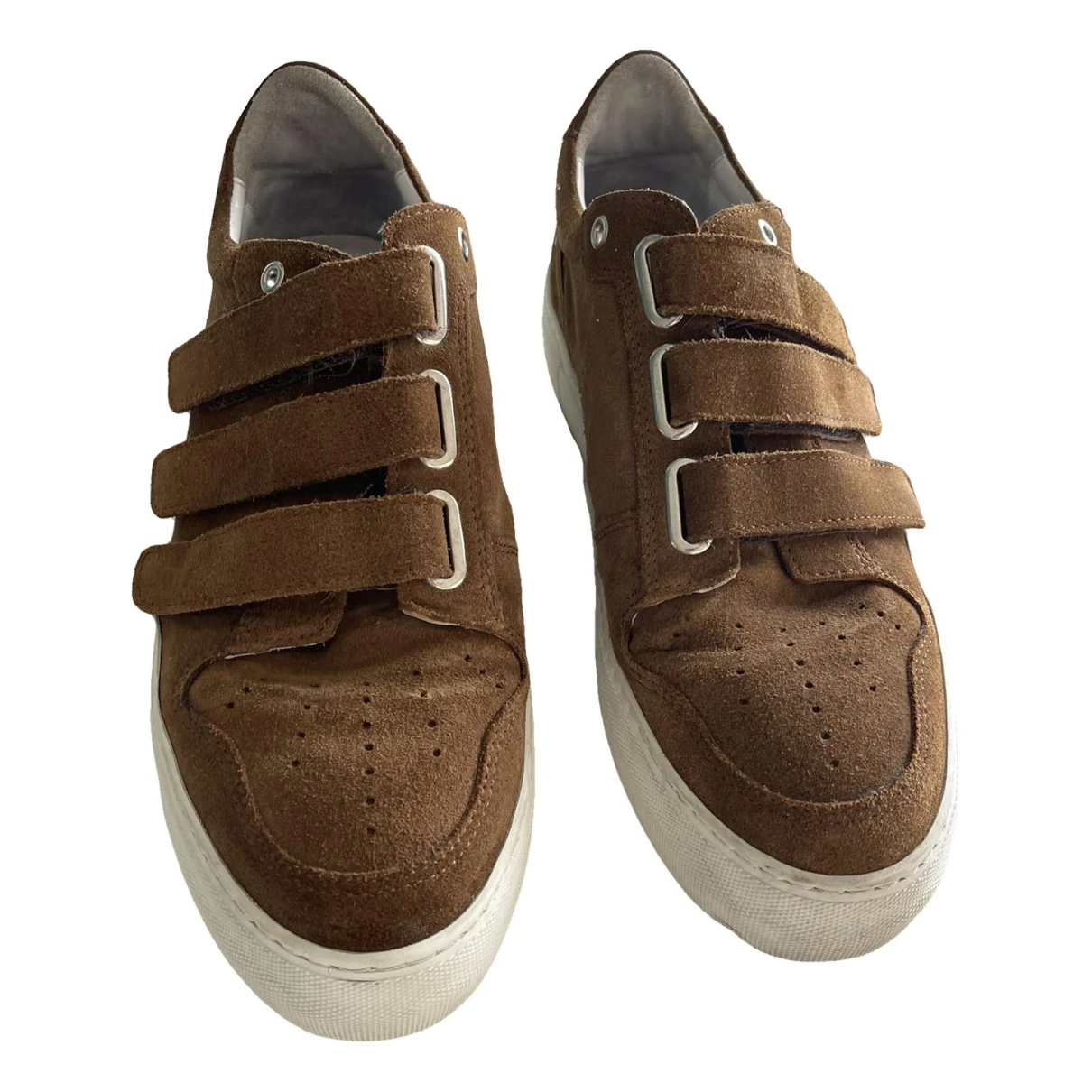 Pre-owned Ami Alexandre Mattiussi Leather Low Trainers In Brown