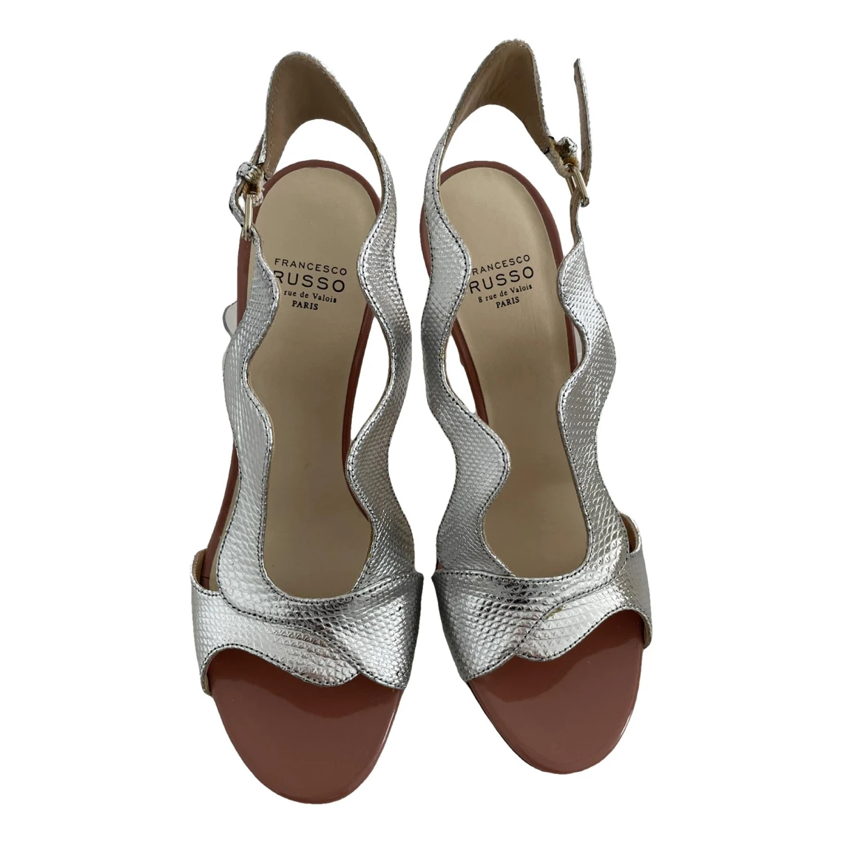 Pre-owned Francesco Russo Leather Sandal In Silver