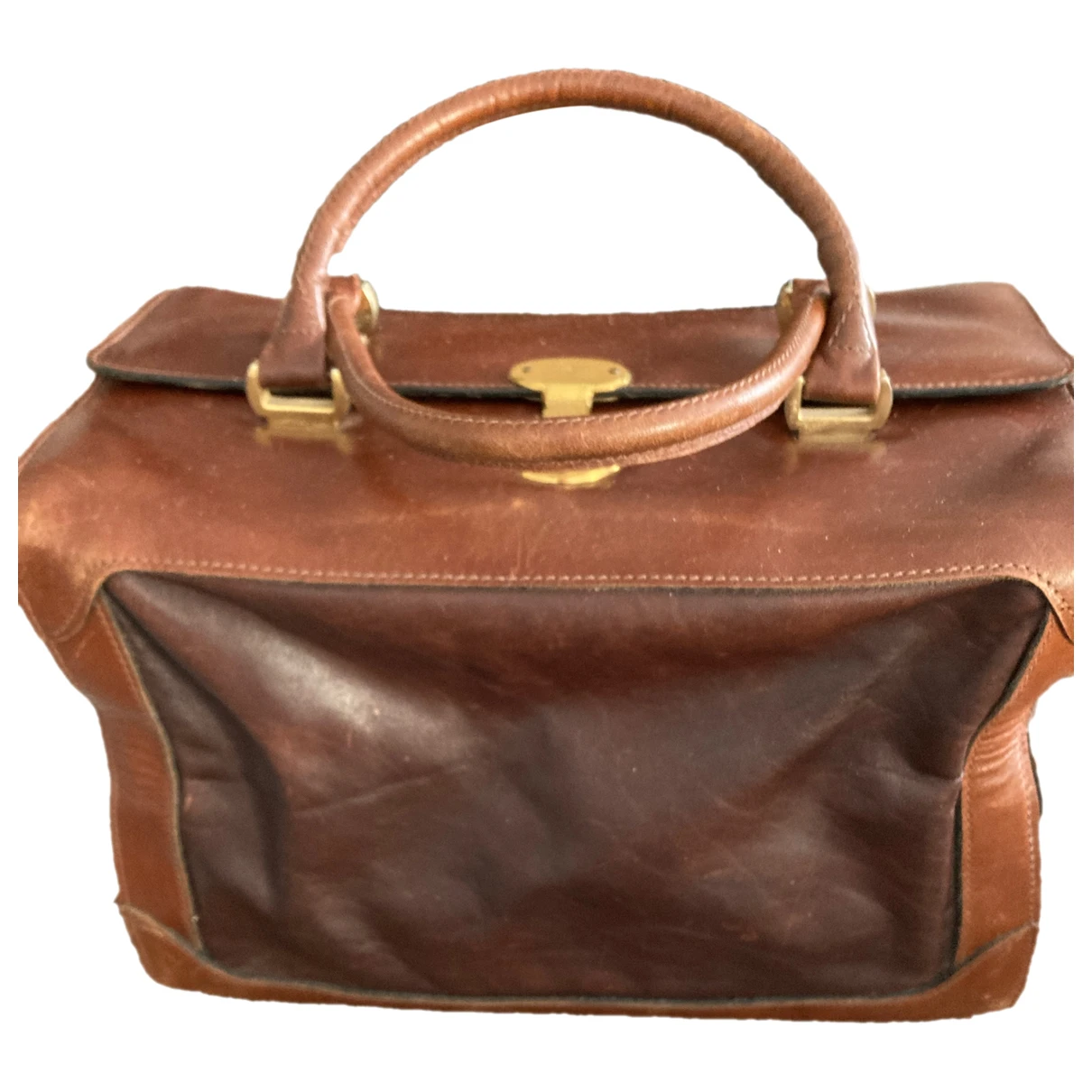 Pre-owned Lancel Leather Vanity Case In Brown