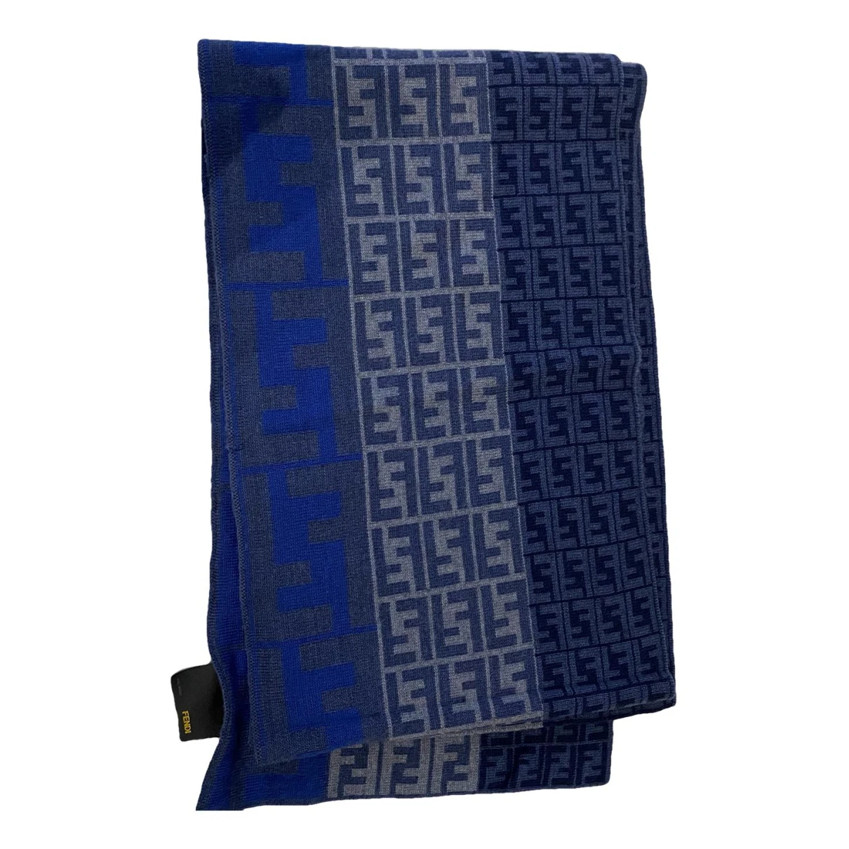 Pre-owned Fendi Wool Scarf & Pocket Square In Blue
