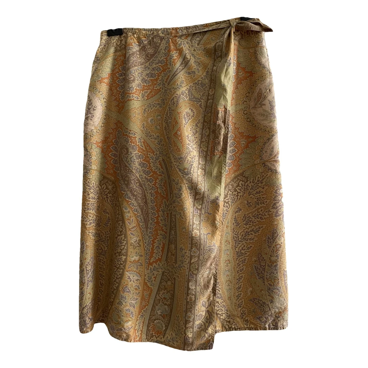 Pre-owned Etro Silk Mid-length Skirt In Yellow