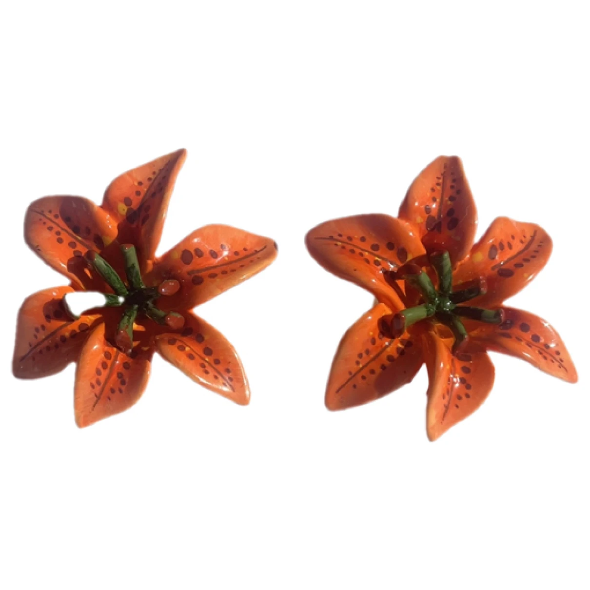 Pre-owned Dolce & Gabbana Ceramic Earrings In Orange