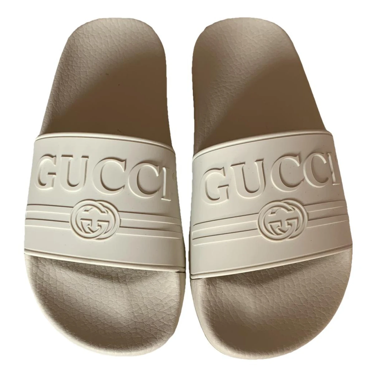 Pre-owned Gucci Mules In White